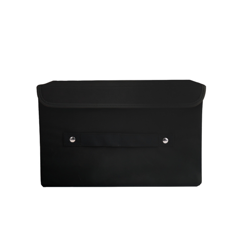 Qoolish Pack of 1 Black Storage Box with Lid