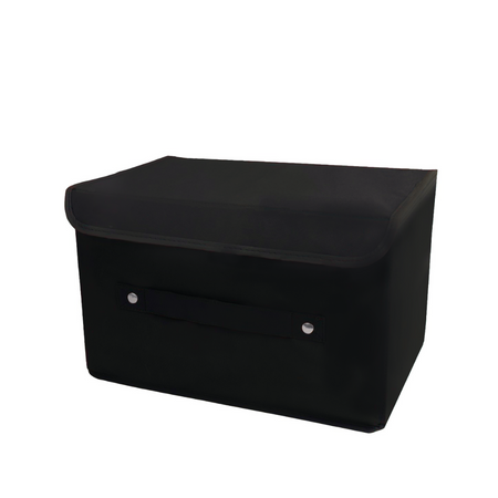 Qoolish Pack of 1 Black Storage Box with Lid