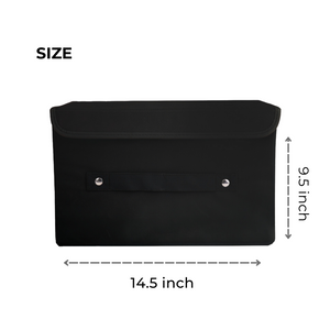 Qoolish Pack of 1 Black Storage Box with Lid