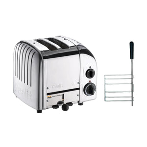 Dualit Small Appliance Package with 2-Slice Toaster and Sandwich Cage in Polished Chrome