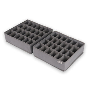 Qoolish Pack of  2 Grey Drawer Organizers: Drawer Dividers