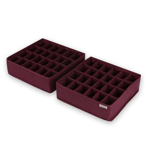 Qoolish Pack of 2 Maroon Drawer Organizers