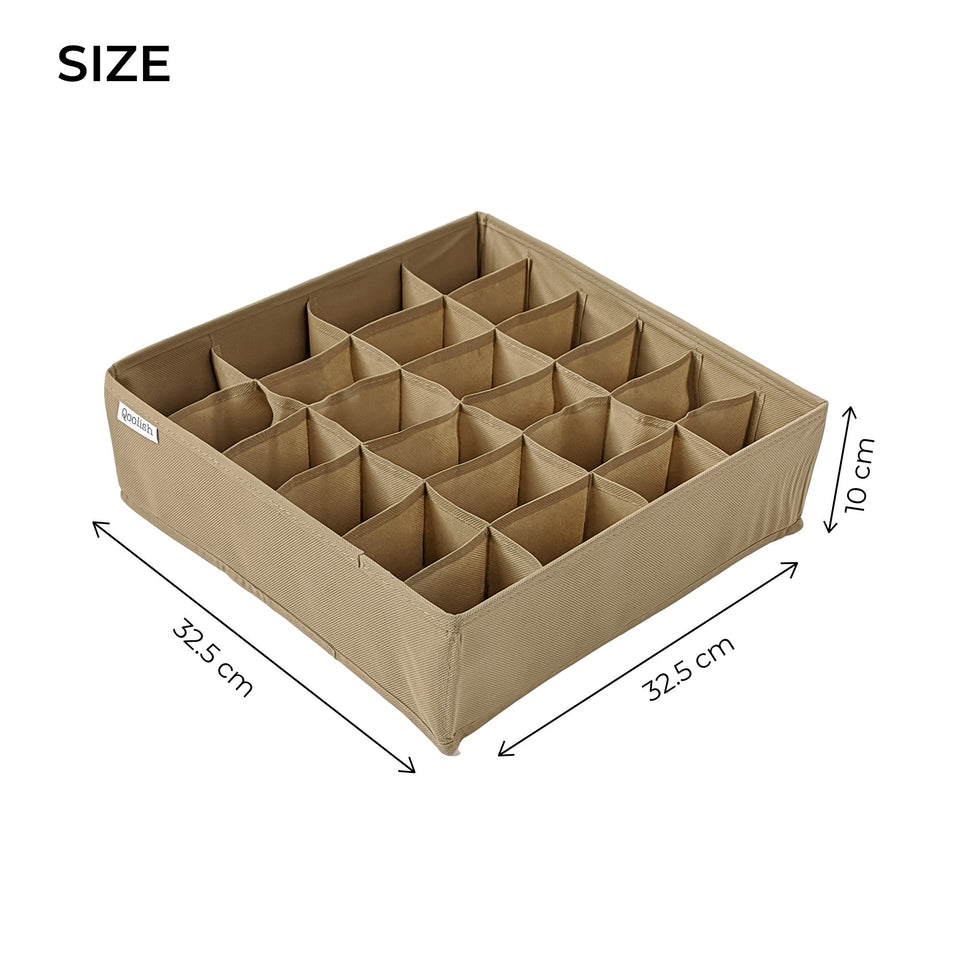 Qoolish Pack of 2 Beige Drawer Dividers: Organize with Flair!