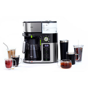 Braun Multiserve Brewing System in Stainless Steel and Black with Glass Carafe (KF9150BK)