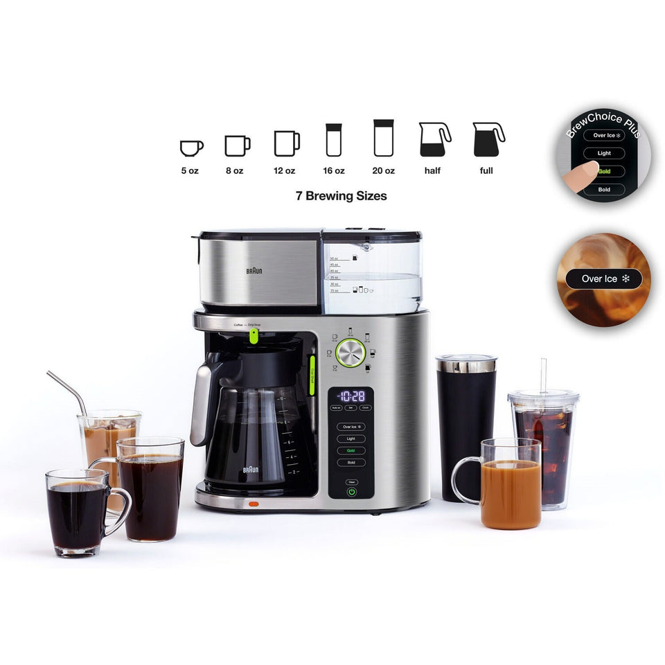 Braun Multiserve Brewing System 10 Cup in Stainless Steel with Glass Carafe (KF9079SI)