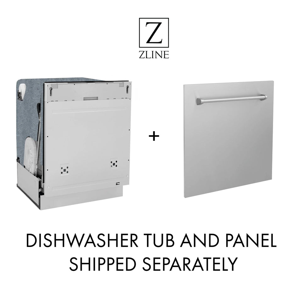 ZLINE 24-Inch Monument Series 3rd Rack Top Touch Control Dishwasher in Stainless Steel with Stainless Steel Tub, 45dBa (DWMT-304-24)