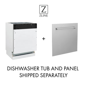 ZLINE 24-Inch Tallac Series 3 Rack Tall Tub Dishwasher in Black Stainless Steel with Stainless Steel Tub, 51dBa (DWV-BS-24)