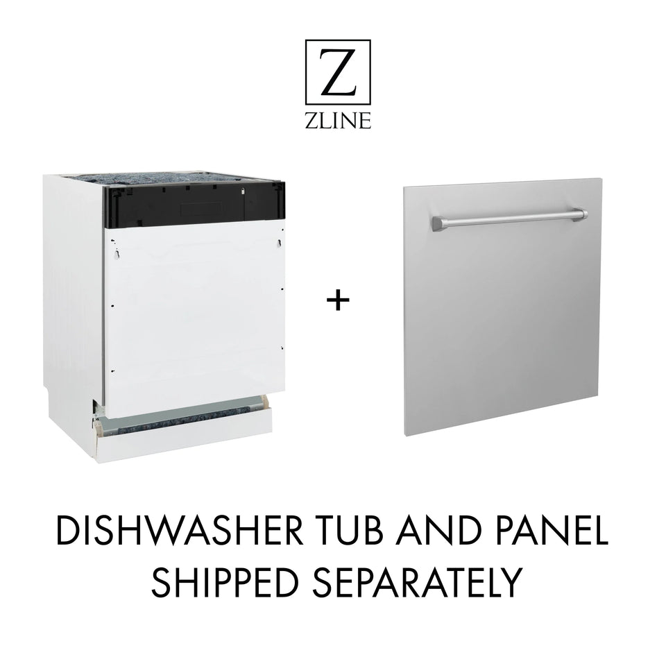 ZLINE 24-Inch Tallac Series 3 Rack Tall Tub Dishwasher in Black Stainless Steel with Stainless Steel Tub, 51dBa (DWV-BS-24)