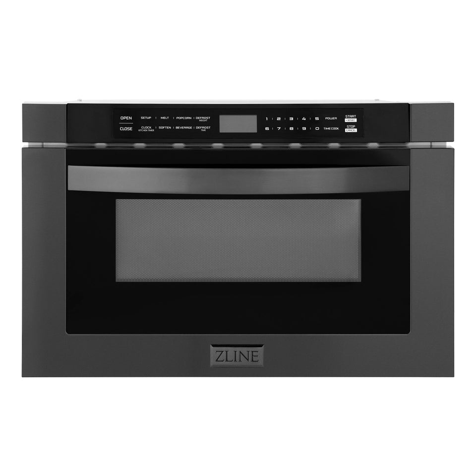 ZLINE 24-Inch 1.2 cu. ft. Built-in Microwave Drawer in Black Stainless Steel (MWD-1-BS)