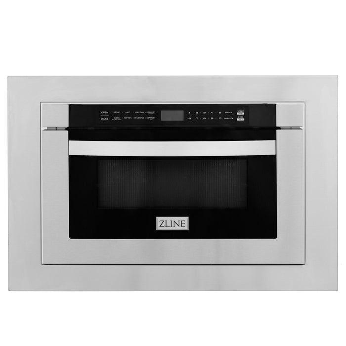 ZLINE 24-Inch 1.2 cu. ft. Stainless Steel Microwave Drawer with 30-Inch Trim Kit (MWD-TK-30)