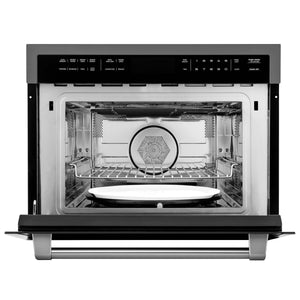 ZLINE 24-Inch Built-in Convection Microwave Oven in Black Stainless Steel with Speed and Sensor Cooking (MWO-24-BS)