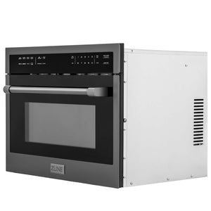 ZLINE 24-Inch Built-in Convection Microwave Oven in Black Stainless Steel with Speed and Sensor Cooking (MWO-24-BS)