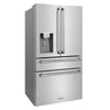 ZLINE 36-Inch 21.6 cu. ft Freestanding French Door Refrigerator with Water and Ice Dispenser in Fingerprint Resistant Stainless Steel (RFM-W-36)